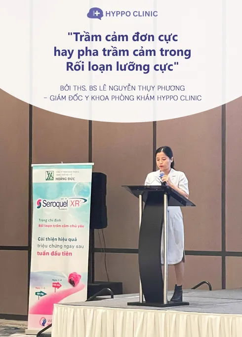 ThS. BS. Lê Nguyễn Thụy Phương tại hội thảo "Cập nhật Chẩn đoán và Điều trị Rối loạn lưỡng cực"